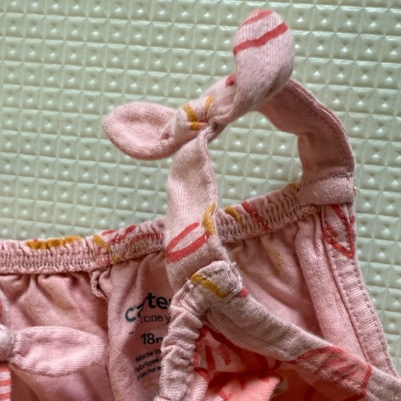 Carter’s|Baby girl Pink Flamingo sleeveless flowy boxy Romper••cotton,18 months - Picture 4 of 4